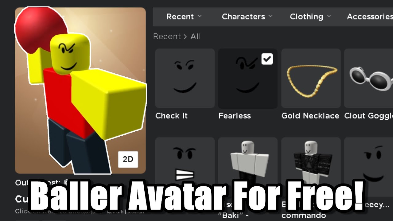 How to make the baller skin in roblox 