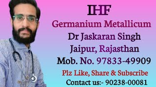Germanium Metallicum Dr Jaskaran Singh #homoeopathy #germanium #minerals #mindmethod #ihf