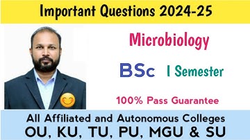 General Microbiology Important Questions 2024-25 BSc I Semester 1st Sem Stats Imp OU KU TU PU SU MGU