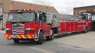 Attleboro, MA Fire Department Engine 1 & Ladder 1 Responding
