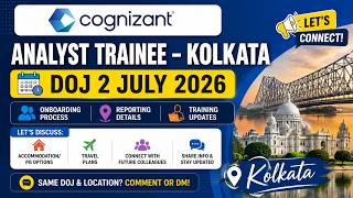 Cognizant Analyst Trainee DOJ 2 July 2026 | Onboarding Process | Reporting Details | Training Update