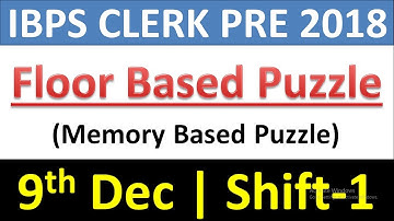 IBPS CLERK PRE 2018 Floor Based Puzzle Asked In 9th Dec Shift-1|Memory Based Puzzle
