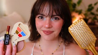 ASMR 🌼 Cozy Spring Personal Attention 🐛🦋 (wooden makeup, pampering, cozy friend)