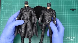 McFarlane Toys DC Multiverse Robert Pattinson's The Batman action figure CUSTOM REVIEW UNBOXING.