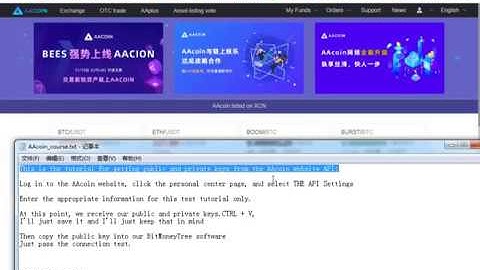 How to create API keys for AAcoin exchange bitmoneytree setup guide