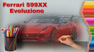 Как нарисовать автомобиль Ferrari 599XX Evoluzione || how to draw a car Ferrari 599XX Evoluzione