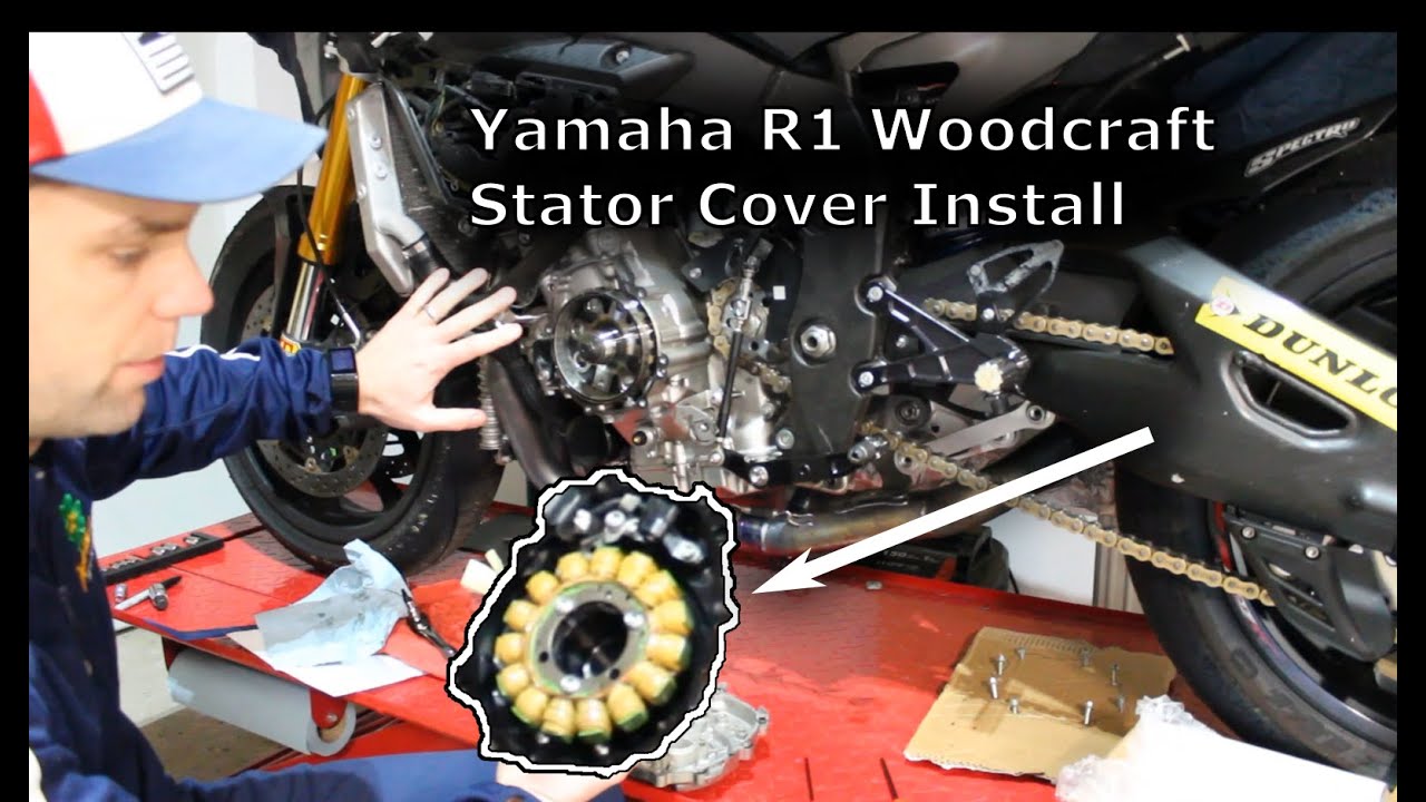 Woodcraft Stator Cover Install 2015+ Yamaha R1 (Pt 1/2) YouTube