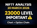 NIFTY ANALYSIS 20 MARCH 2026 | 23000 LEVEL IMPORTANT |   CHART + OPTTION CHAIN