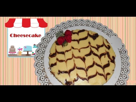 Cheesecake con decorazione semplice al cioccolato - Torta facile e veloce