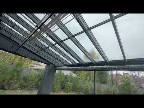 Стеклянная крыша на стальном каркасе (Видео)