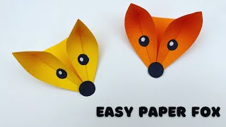 How to make easy paper fox for kids / Origami fox / kids crafts / 1- minute video