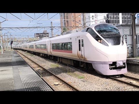[電笛あり]構試9790Ｍ E657系 K4編成 ハンドル訓練(1往復目) 試運転列車が電笛を鳴らして新前橋駅2番線に入線するシーン