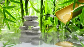 Relaxing Sleep Music + Insomnia - Stress Relief, Piano Music Bamboo Water Fountain