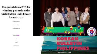 Congratulations BTS for winning 3 awards at the Nickelodeon Kid's Choice Awards 2021