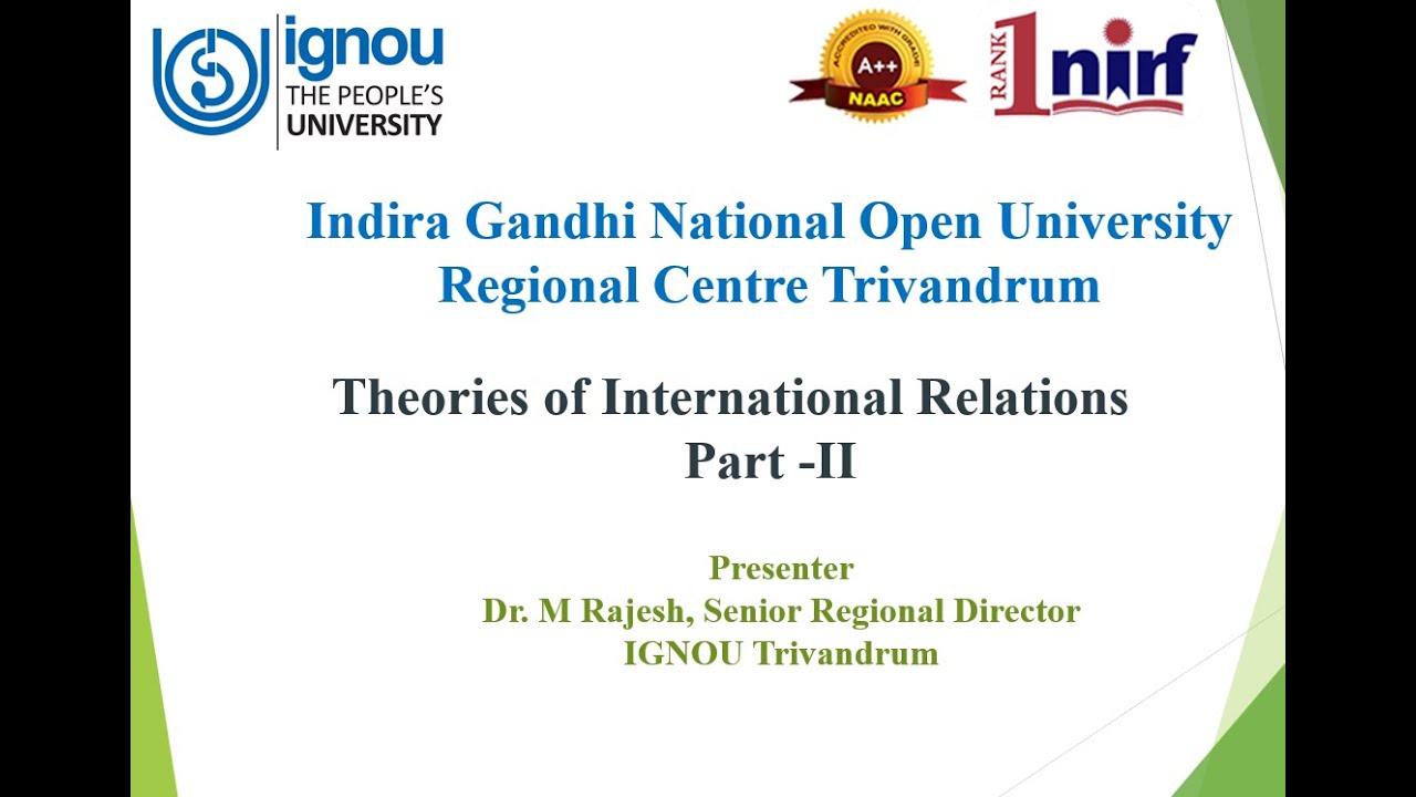 Theories of International Relations- Part II - YouTube
