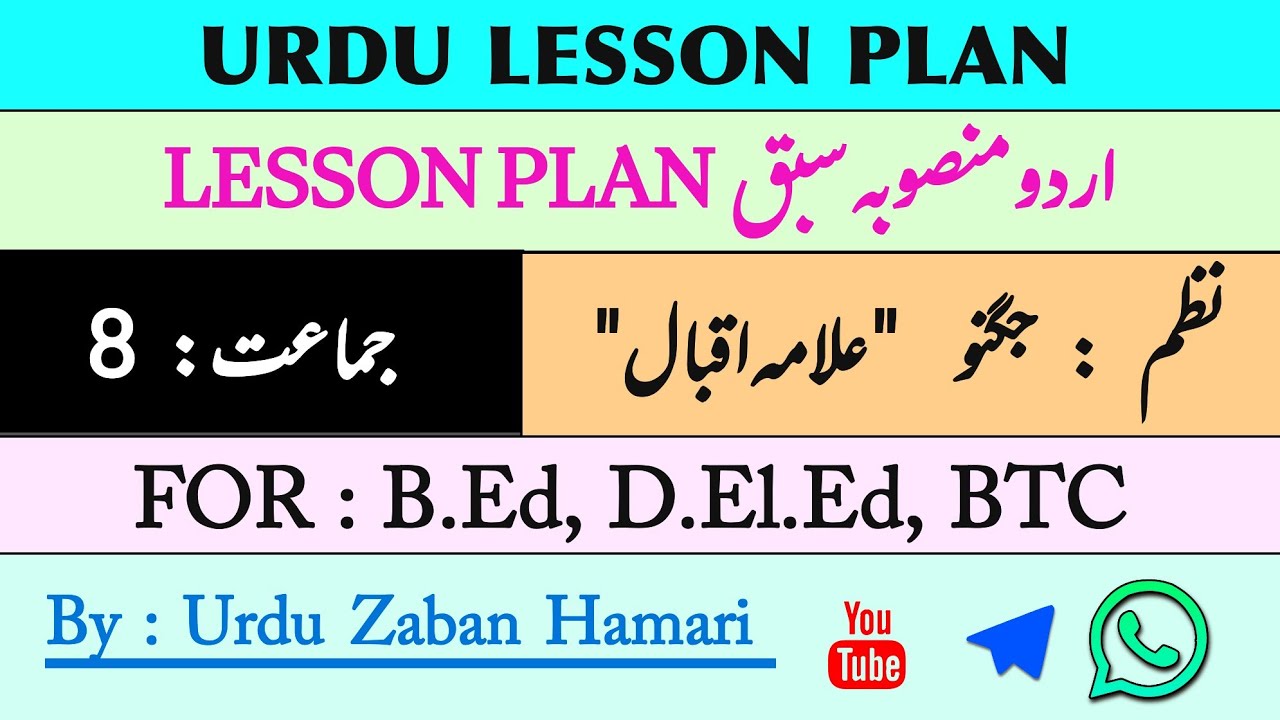 LESSON PLAN FOR B.Ed,D.El.Ed & BTC/ URDU LESSON PLAN 