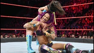 Bayley vs Sasha banks (riott squad attacks) RAW 04\/16\/2018 (full match)