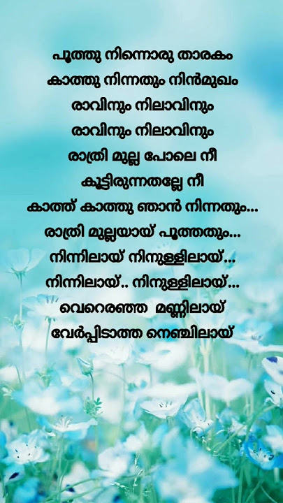 poothu ninnoru thaarakam | sajeer koppam new song lyrics #trending #viral #shortvideo #shorts #music