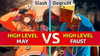 GGST ▰ Slash (May) vs DegruM (Faust). High Level Gameplay