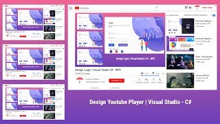 Design Youtube Player | Visual Studio - C# screenshot 1