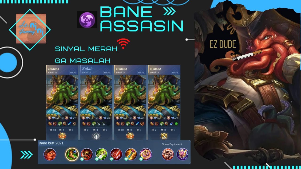 TUTORIAL BANE SIDE LANER EZ WIN GAMEPLAY, SINYAL LAG GA NGARUH GAME ...