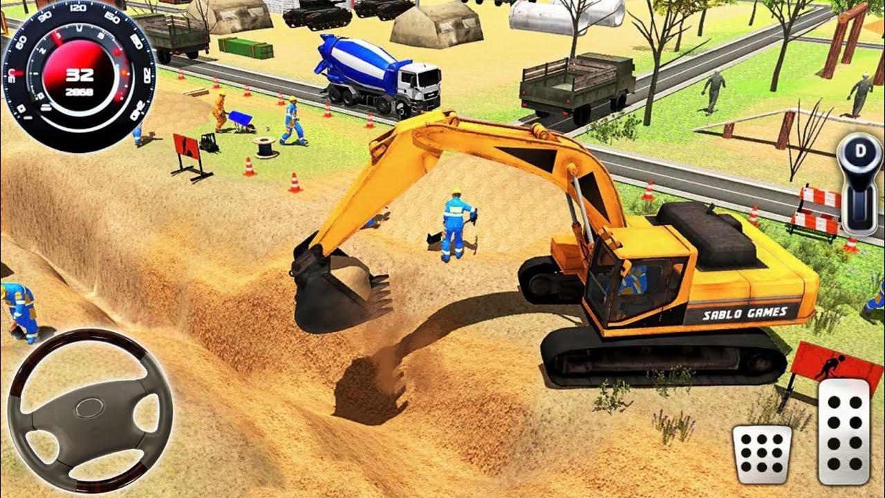 Road Builder Construction JCB 3D - City Highway Excavator Simulator - Android GamePlay 