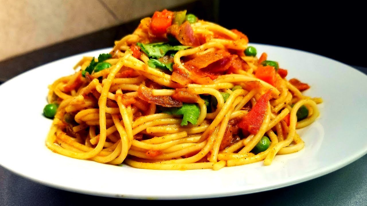 Indian Style Spaghetti Spicy Veg Spaghetti Vegetable Spaghetti