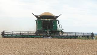 John Deere X9 1000 Combines Harvesting Wheat & Grass Seeds | Big Farming