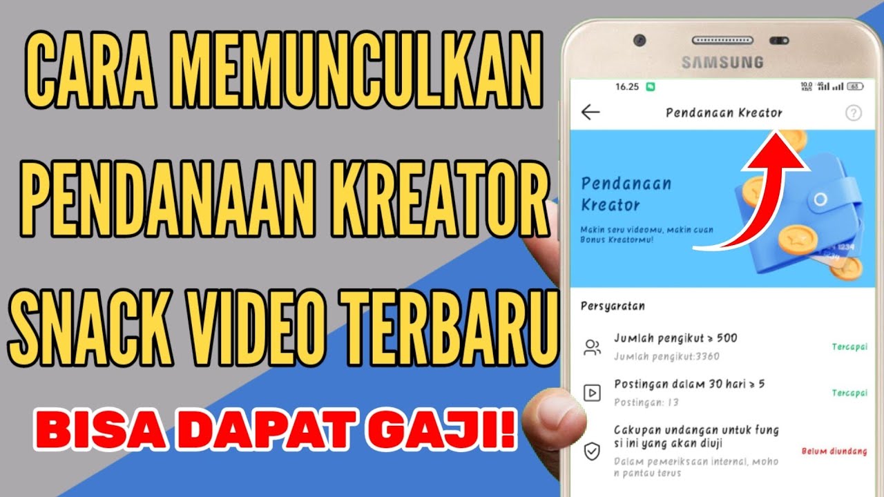 cara memunculkan pendanaan kreator snack video | pendanaan kreator snack video tidak muncul