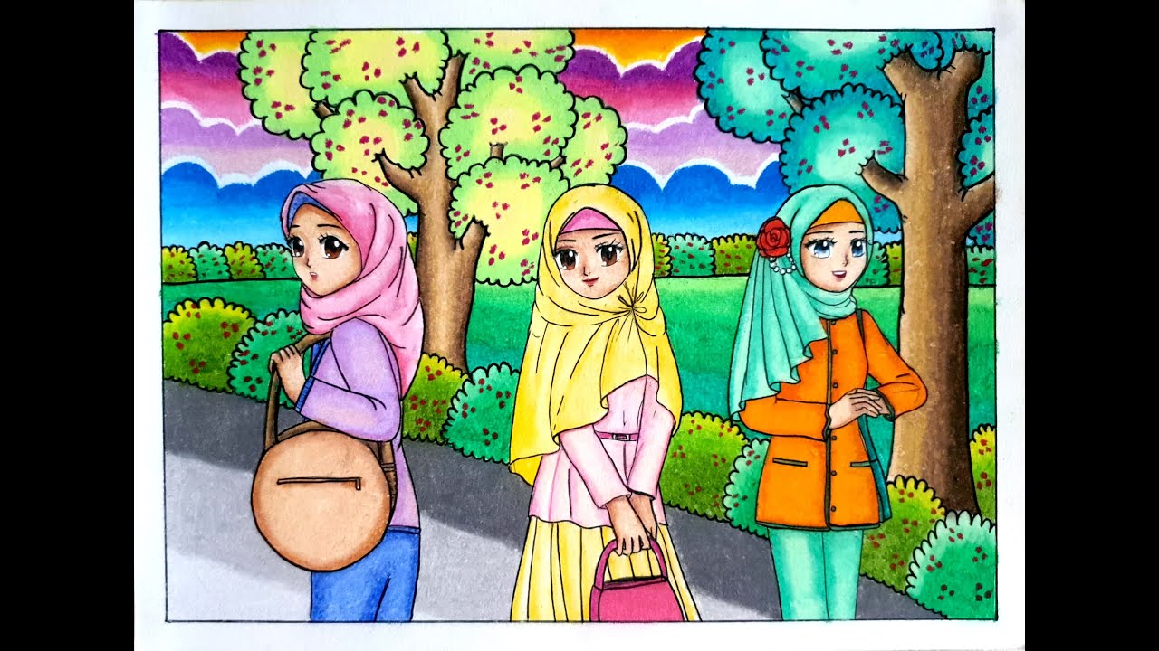 Cara Menggambar Orang Berhijab Mudah dan Semua Bisa 261