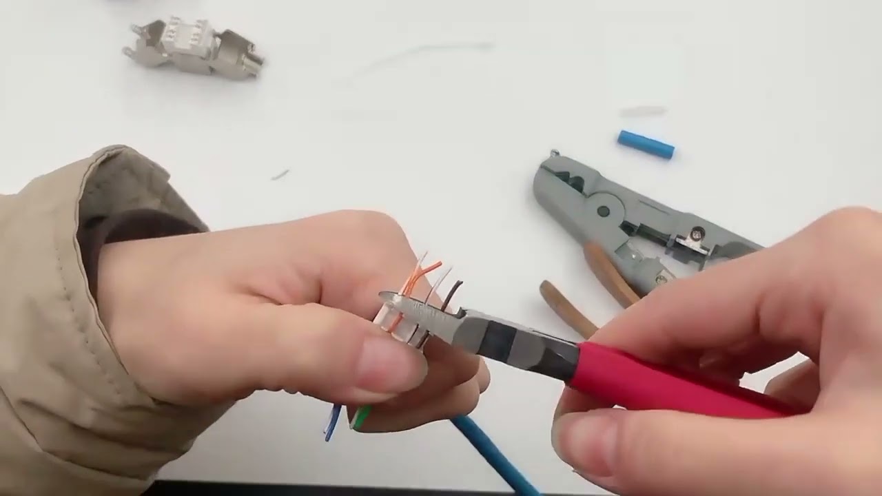 RJ45 STP cat6 180 Degree Toolless Keystone Jack