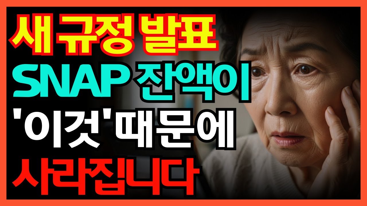 새 규정 발표 SNAP 잔액이 '이것'때문에 사라집니다