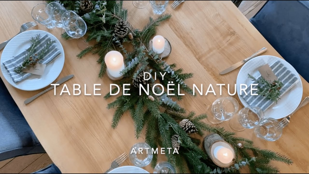 DIY table de noël nature - YouTube