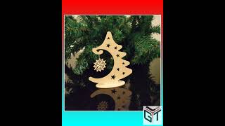 Plywood Christmas Tree with Snowflake Bauble: Holiday Decoration