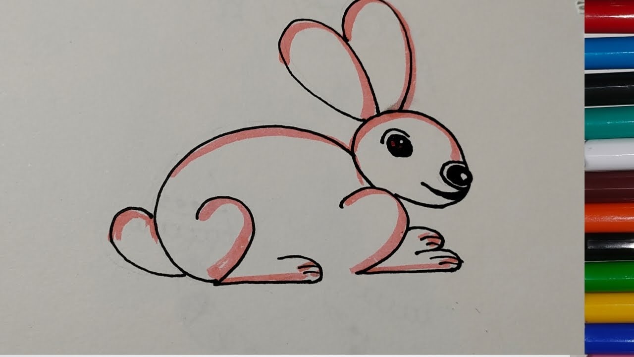How to draw a Rabbit 🐰🐇🐰🐇 from 22 number// simple drawing - YouTube