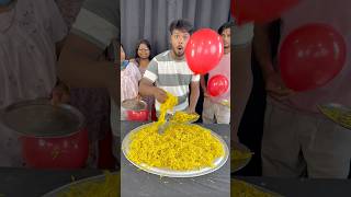 World Record Attempt! Balloon Up Chowmein Collect family game 5635 #shorts