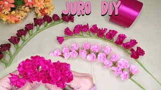 DIY| How To Make satin Ribbon Flower | flower Bouquet #satinribbonflowers