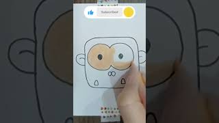 Drawing a Cute Little Monkey 🐵 | Step-by-Step Coloring Art Tutorial #ARTINA #sketch