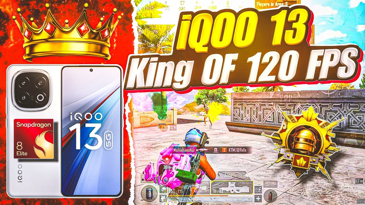 iQOO 13 5G BGMI TEST 120 FPS 🔥 HANCAM GAMEPLAY 2025 WITH FPS METER iQOO ...