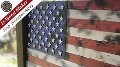Rustic Burned Flag * Red, White, and Blue * Wall Decor 