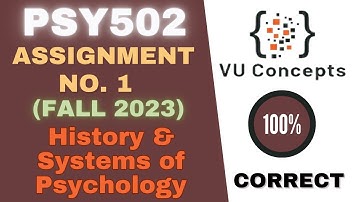 PSY502 Assignment 1 Solution 2023 | PSY502 Assignment 1 Solution Fall 2023
