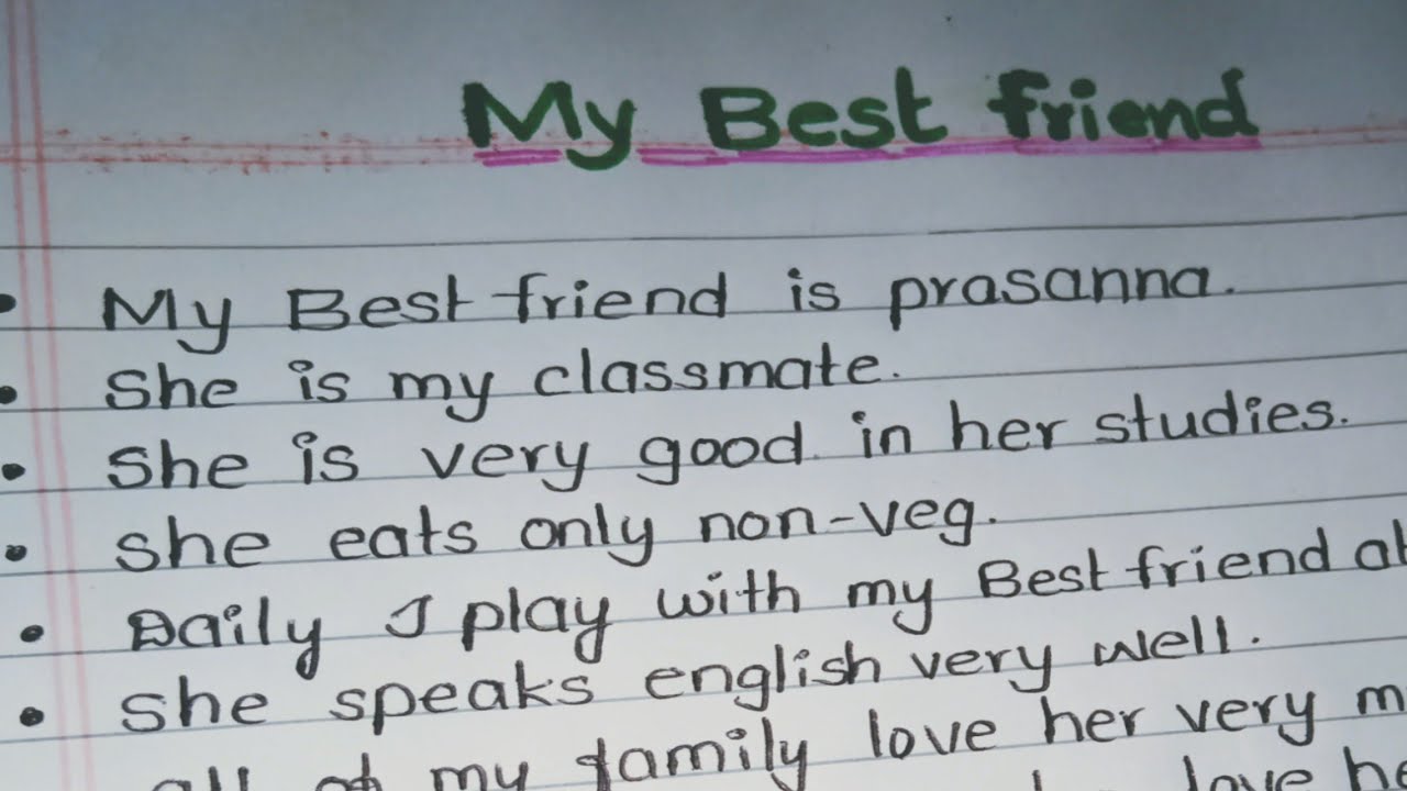 class 4 essay my best friend