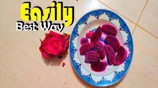 How to Cut Dragon Fruit Easily (Best Way) - Bangla - ড্রাগন ফল কাটার সব থেকে সহজ নিয়ম