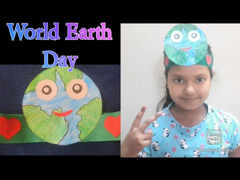 World Earth Day paper crown- 10 minutes craft idea for kids/ Earth day headgear with Nitara