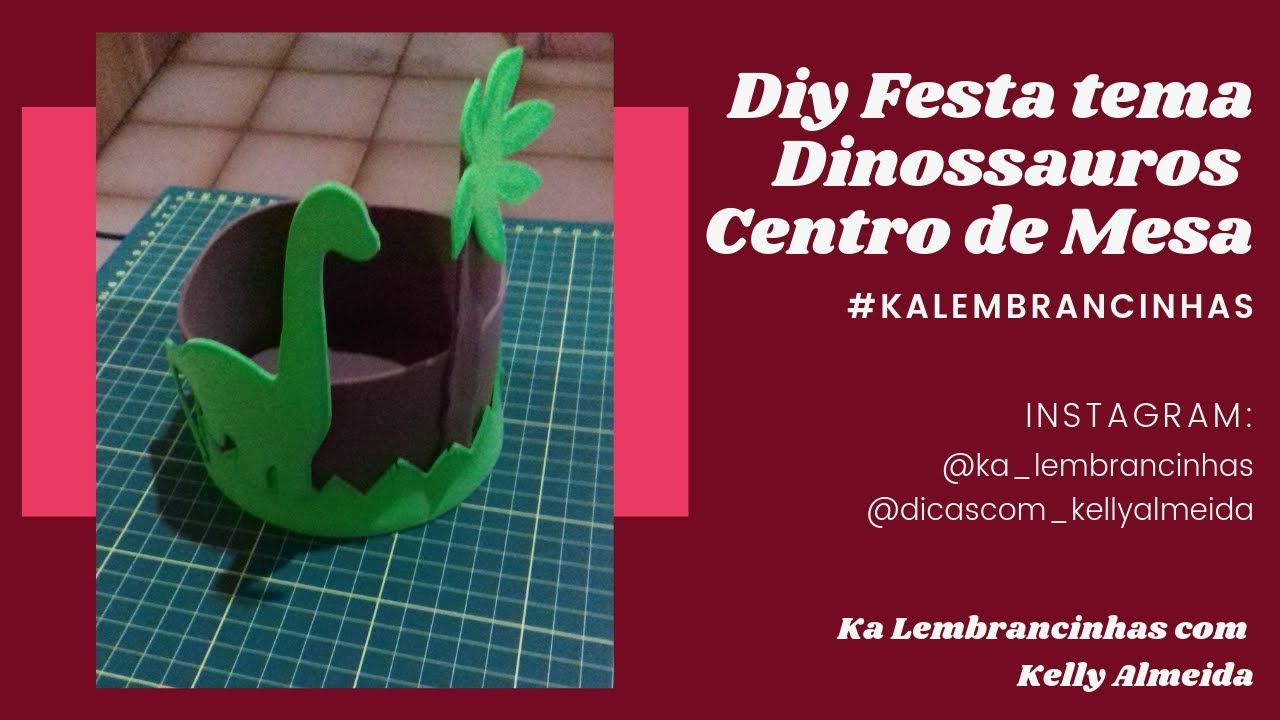Diy Centro De Mesa Festa com tema Dinossauros | Kelly Almeida