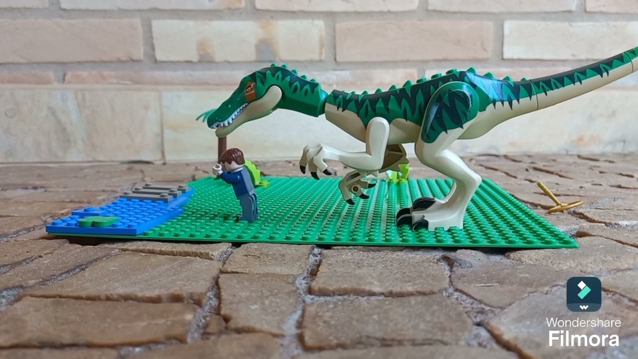 Barionix é interrompido em sua pesca! - lego stop motion 