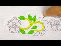 Hand Embroidery, Borderline flower hand embroidery tutorial, Latest embroidery design