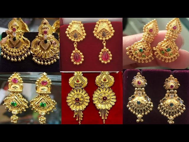 Gold Plated Jhumka South Indian Style Jewellery Daily Wear Collections  J21483
