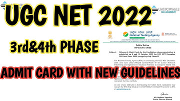3rd&4th phase admit card out | ugc net 2022 exam admit card | ugc net exam 2022 admit card