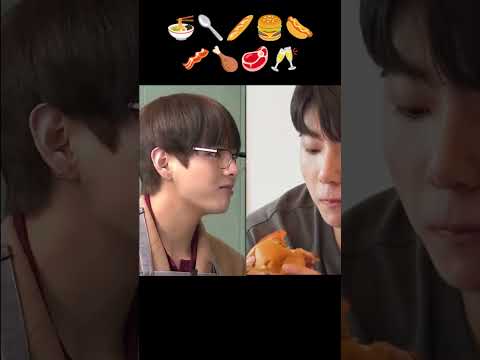 Jk 🐇 vs Tae 🐻 asmr eating challenge 😀💜 #bts #kpop #jungkook #taehyung #asmr #fypシ #mukbang #vs